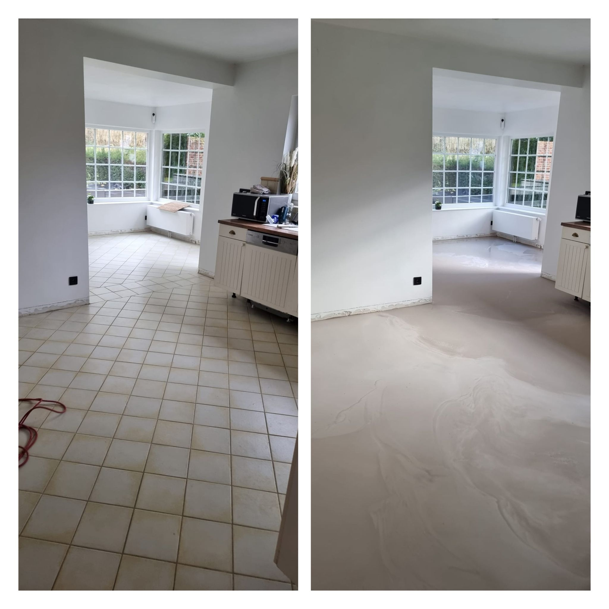 Gelijkvloers Overijse gerenoveerd - oude tegelvloer + egaline